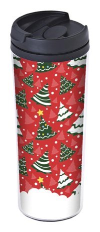 Allmug Let It Snow Plastik 380 ml Outdoor Matara Termos Kırmızı