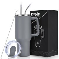 Livole Paslanmaz Çelik 650 ml Pipetli Outdoor Bardak Termos Gri