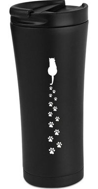 Baylar Kedi Patili Paslanmaz Çelik 500 ml Outdoor Matara Termos Siyah