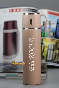 Megame Kişiye Özel Paslanmaz Çelik 580 ml Outdoor Matara Termos Kahverengi