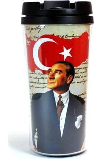 Modaroma Atatürk & Bayrak Plastik 380 ml Outdoor Bardak Termos Çok Renkli