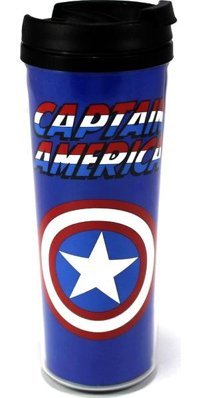 Modaroma Captain America Plastik 380 ml Outdoor Bardak Termos Çok Renkli