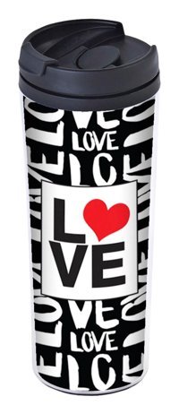 Allmug Love Plastik 380 ml Outdoor Matara Termos Beyaz - Siyah
