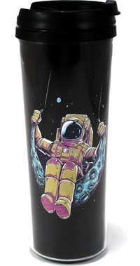 Modaroma Sallanan Astronot Plastik 380 ml Outdoor Bardak Termos Çok Renkli