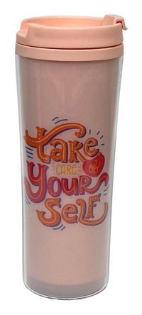 Allmug Take Care Your Self Plastik 380 ml Outdoor Matara Termos Kırmızı-Pembe
