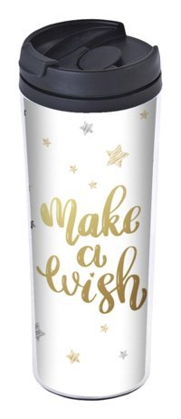 Allmug Make A Wish Yılbaşı Plastik 380 ml Outdoor Matara Termos Beyaz