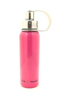 Eco Vessel Bold - Stainless Plastik 750 ml Outdoor Matara Termos Pembe