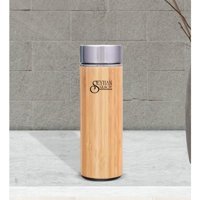 Bk Kişiye Özel 5316 Bambu - Çelik 500 ml Outdoor Matara Termos Gold