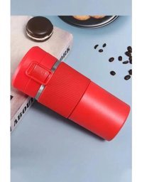 Aliyosso Paslanmaz Çelik-Silikon 400 ml Outdoor Bardak Termos Kırmızı