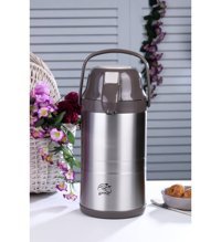 Cooker CKR 2008 Paslanmaz Çelik 3.5 lt Çaydanlık Termos Gümüş - Kahverengi