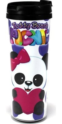 Modaroma Teddy Bears Picnic Plastik 380 ml Outdoor Bardak Termos Çok Renkli