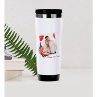 Bk Kişiye Özel İsimli Fotoğraflı-3 Çelik 450 ml Outdoor Bardak Termos Beyaz