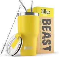 Greens Steel Beast Paslanmaz Çelik 900 ml Pipetli Outdoor Bardak Termos Sarı