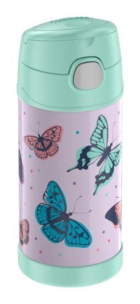 Thermos Kids Funtainer Straw Bottle Paslanmaz Çelik 350 ml Pipetli Matara Termos Çok Renkli