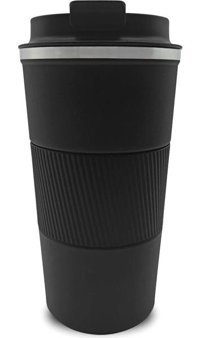 Aliyosso Paslanmaz Çelik-Silikon 500 ml Outdoor Bardak Termos Siyah