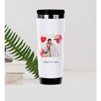 Bk Kişiye Özel İsimli Fotoğraflı-4 Çelik 450 ml Outdoor Bardak Termos Beyaz