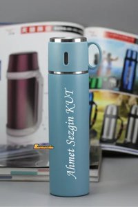 Megame Kişiye Özel Paslanmaz Çelik 580 ml Outdoor Matara Termos Mavi