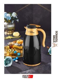 Star Termos Cam 1.5 lt Çaydanlık Termos Siyah