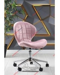 Sandalye Deposu Dönerli Pembe Çalışma Sandalyesi