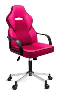 Türksit İnka Başlıklı Kolçaklı Dönerli Gri-Pembe Çalışma Sandalyesi