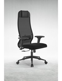 Ergolife Sit 10-B1-111D Başlıklı Kolçaklı Dönerli Siyah Çalışma Sandalyesi