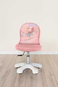 Popcorn Kids Cotton Candy Dönerli Pembe Çalışma Sandalyesi
