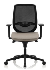 Bürosit Rhyme Kolçaklı Dönerli Krem-Siyah Çalışma Sandalyesi