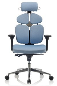 Bürosit BNZ0213210 Başlıklı Kolçaklı Dönerli Mavi Çalışma Sandalyesi