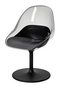Ikea Dönerli Şeffaf Gövdeli Siyah Sandalye