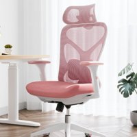 Hsoyge Butterfly Başlıklı Kolçaklı Dönerli Pembe Çalışma Sandalyesi
