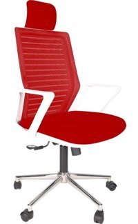 Gizmo FK1300 Başlıklı Kolçaklı Dönerli Kırmızı Çalışma Sandalyesi