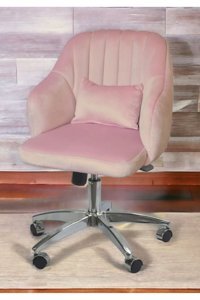 Svr 0015 Kolçaklı Dönerli Pembe Çalışma Sandalyesi