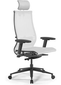 Ergolife 1011383 Başlıklı Kolçaklı Dönerli Beyaz Çalışma Sandalyesi