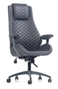 Mobilya Dükkanım FSM1212 Başlıklı Kolçaklı Dönerli Gri Çalışma Sandalyesi