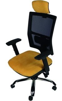 Eddie H-8012 Başlıklı Kolçaklı Dönerli Sarı Çalışma Sandalyesi