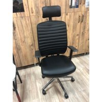 Ak Büro OTO15 Başlıklı Kolçaklı Dönerli Siyah Çalışma Sandalyesi