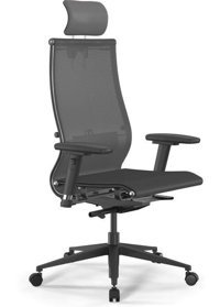 Ergolife 1011383 Başlıklı Kolçaklı Dönerli Gri Çalışma Sandalyesi