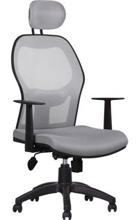 Bubu Home Başlıklı Kolçaklı Dönerli Gri Çalışma Sandalyesi