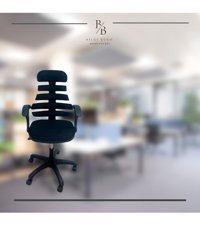 Bilgi Büro Mobilyaları ÇS01 Başlıklı Kolçaklı Dönerli Siyah Çalışma Sandalyesi