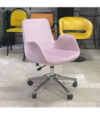 Evofisdünyası Begüm Kolçaklı Dönerli Pembe Çalışma Sandalyesi