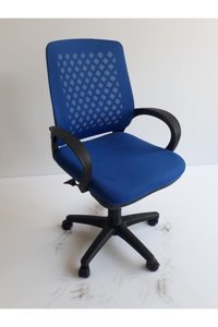 Doffo Kolçaklı Dönerli Koyu Mavi Çalışma Sandalyesi