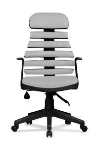 Arenzo Zebra Başlıklı Kolçaklı Dönerli Gri Çalışma Sandalyesi