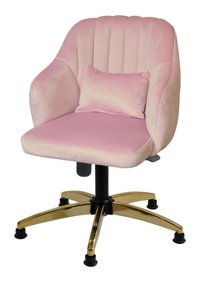 Svr 0013 Kolçaklı Dönerli Pembe Çalışma Sandalyesi