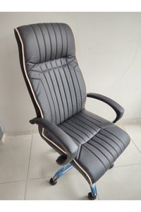 Barbaros San Büro Mobilyaları Başlıklı Kolçaklı Dönerli Gri Çalışma Sandalyesi