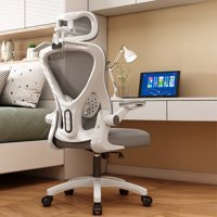 Karr Office Başlıklı Kolçaklı Dönerli Beyaz-Gri Çalışma Sandalyesi