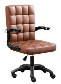 Yfwoksl Ergonomik Kolçaklı Dönerli Kahverengi Çalışma Sandalyesi