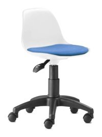 Obc Ofis Büro Concept Kolçaklı Dönerli Beyaz-Mavi Çalışma Sandalyesi