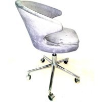 Poly Chair Kolçaklı Dönerli Gümüş Çalışma Sandalyesi