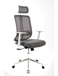 Comfort Başlıklı Kolçaklı Dönerli Gri Çalışma Sandalyesi
