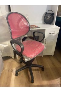 Moda Sefa Mobilya Kolçaklı Dönerli Pembe Çalışma Sandalyesi